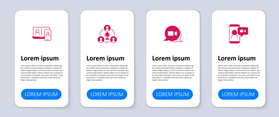 Set Video chat conference, Meeting and . Business infographic template. Vector