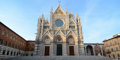 The cathedral of Siena Santa Maria Assunta is built in the Italian Romanesque-Gothic style and is...