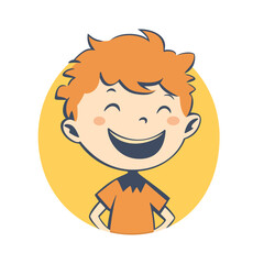 Child avatar illustration. Happy boy avatar. Simple cartoon user portrait. User profile icon.. Vector illustration