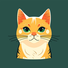 Cat head logo design. Abstract drawing cat face. Cute cat face. Vector illustration