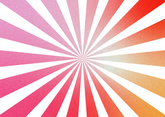 集中線と赤やピンクやオレンジのグラデーション背景。Concentrated line and gradient background of red, pink and orange.