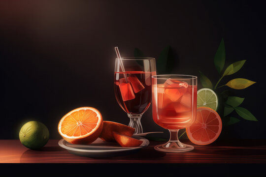 Cocktail background wallpaper, generative ai