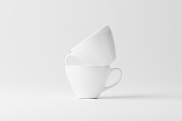 Ceramic Mug Cup For Coffee Tea White Blank 3D Rendering Mockup