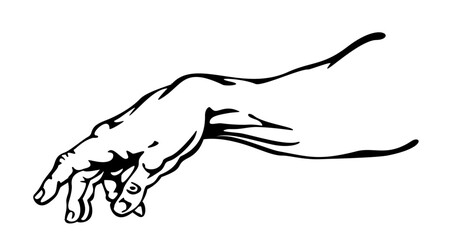 Stylized vector image of the mens hand