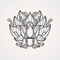 mandala with beautiful lotus flower shape. suitable for henna tattoos coloring books. islam hindu buddhist india pakistan chinese arab