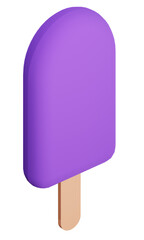 3d rendering of popsicle grape ice cream isolated.