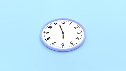 3d rendering of a wall clock isolated in blue studio background.
