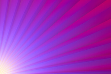 Purple background. Rays near bright flash. Simple backdrop. Purple pattern. Geometric decorations. Background for web advertising. Purple backdrop. Stylish modern design. 3d image.