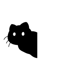 黒猫　シルエット　かわいい　イラスト　単体