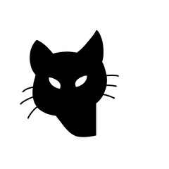 黒猫　シルエット　かわいい　イラスト　単体