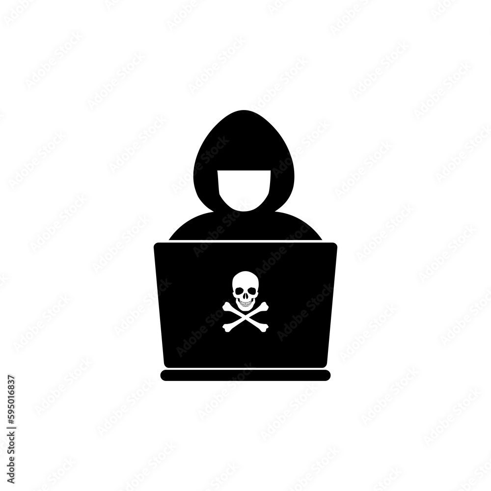 Poster hacker icon isolated on transparent background