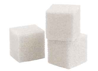 White sugar cubes cut out