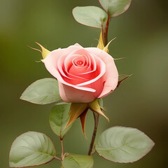 pink rose on a green background
