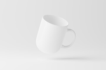 Ceramic Mug Cup For Coffee Tea White Blank 3D Rendering Mockup