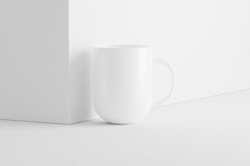 Ceramic Mug Cup For Coffee Tea White Blank 3D Rendering Mockup
