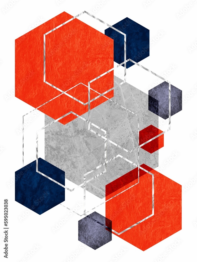 Aufkleber abstract art of geometric shapes with colorful texture