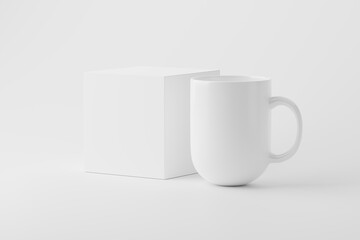 Ceramic Mug Cup For Coffee Tea White Blank 3D Rendering Mockup
