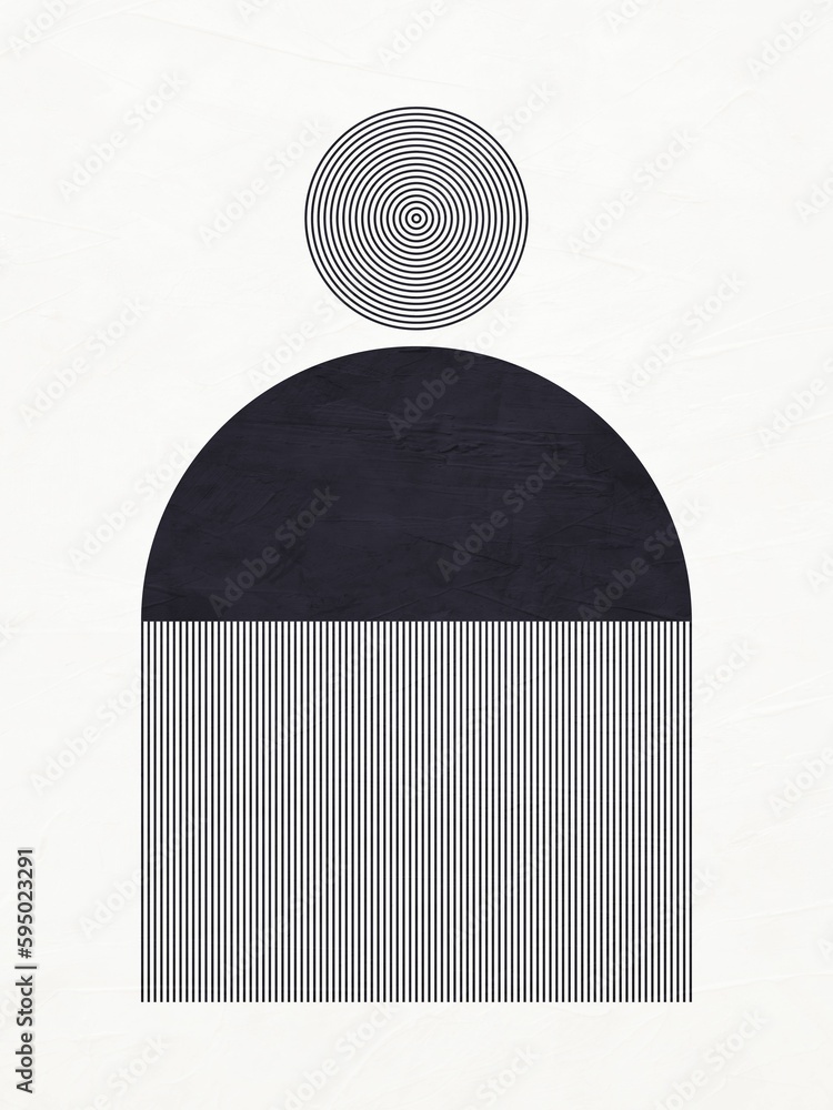 Poster abstract art of geometric shapes with colorful texture