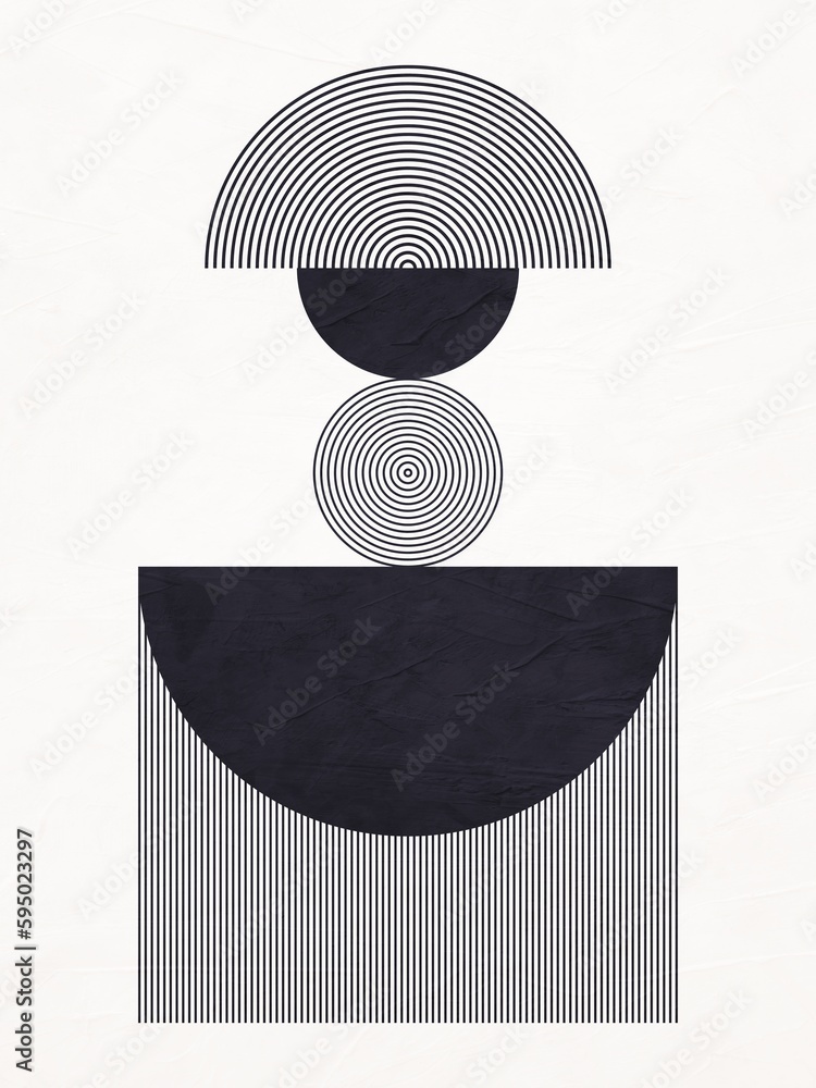 Poster abstract art of geometric shapes with colorful texture