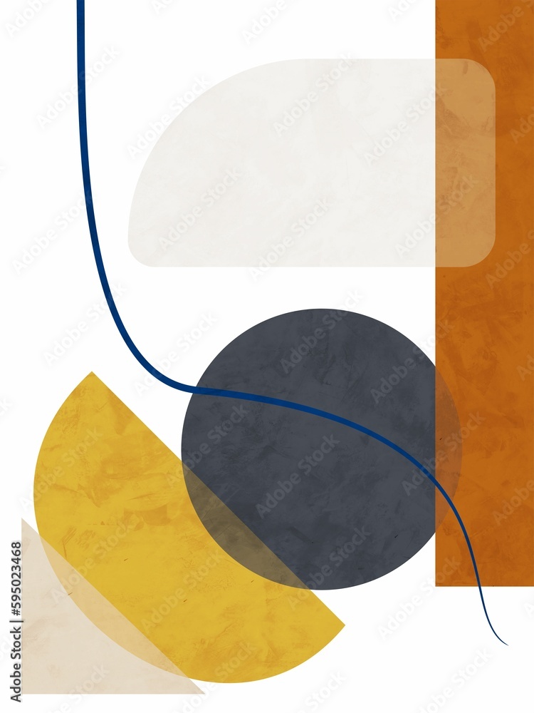 Poster abstract art of geometric shapes with colorful texture