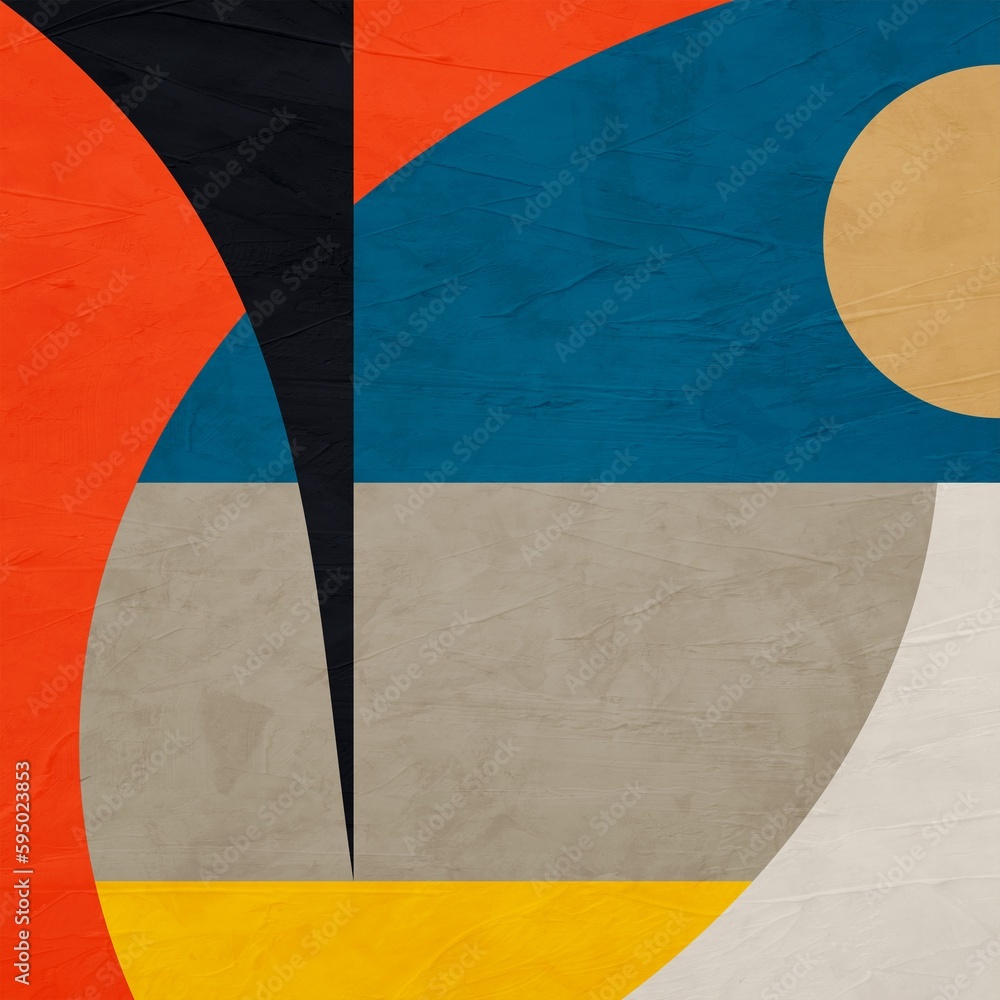 Poster minimalist geometric abstract artwork with colorful texture for decorative frame.