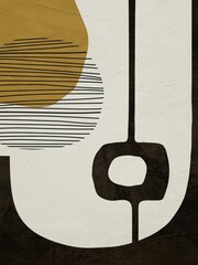 Minimalist geometric abstract organic artwork with colorful texture for decorative frame.