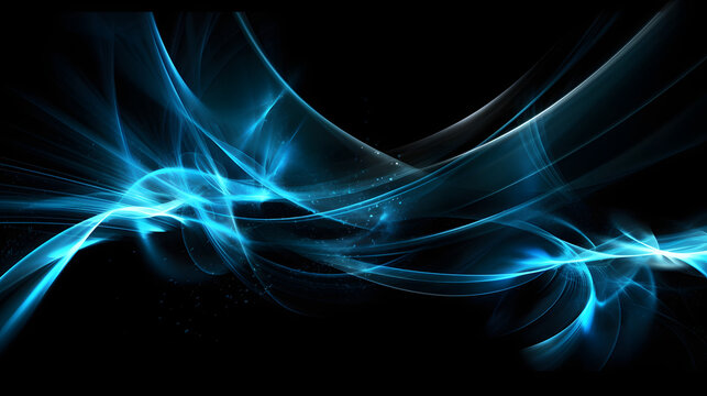 arrière plan abstrait bleu et noir, généré par IA © Marvin Dgn