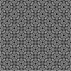  White background with abstract shapes. Black and white texture. Seamless monochrome repeating pattern  for decor, fabric or cloth.