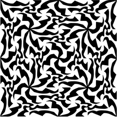  White background with abstract shapes. Black and white texture. Seamless monochrome repeating pattern  for decor, fabric or cloth.