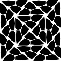  White background with abstract shapes. Black and white texture. Seamless monochrome repeating pattern  for decor, fabric or cloth.