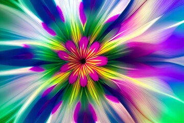 AI generated Abstract Pink Flower Painting
