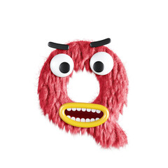 Friendly Monster 3D Alphabet or Letttering PNG Color Mix