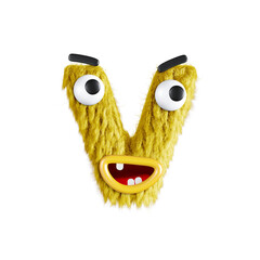 Friendly Monster 3D Alphabet or Letttering PNG Color Mix