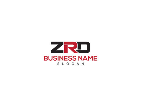 Minimalist Letters ZRD z r d Logo, Unique Colorful ZR zrd Apparel Business Logo