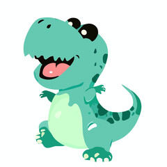 Happy cute t-rex vector art