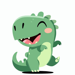 Happy cute t-rex vector art