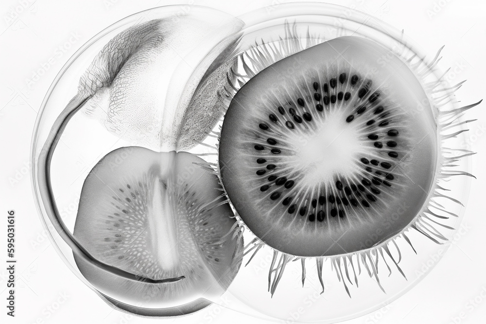 Poster abstract illustration of a beautiful natural shape in transparency, isolated over a clean background