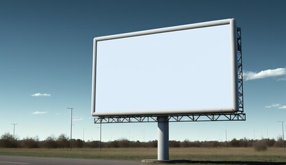 AI Generated. AI Generative. Highway road big billboard mock up canvas. Can be used for graphic design or marketing. Photo realistic Graphic Art Illustration.