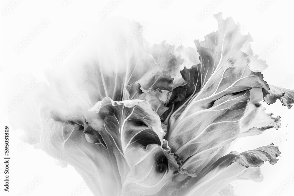 Poster abstract illustration of a beautiful natural shape in transparency, isolated over a clean background