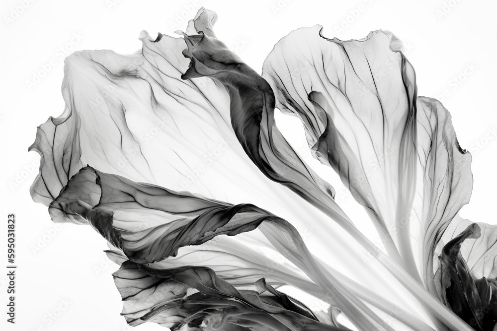 Poster abstract illustration of a beautiful natural shape in transparency, isolated over a clean background