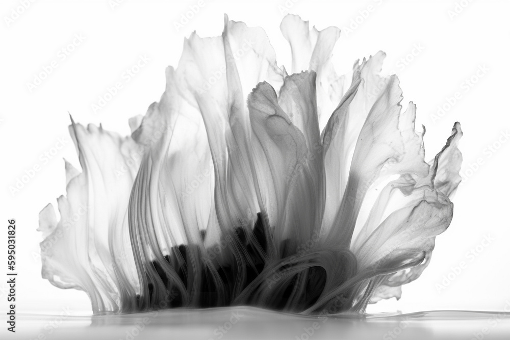 Poster abstract illustration of a beautiful natural shape in transparency, isolated over a clean background