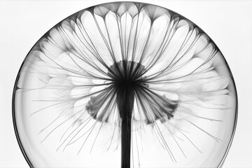 Obraz premium Abstract illustration of a beautiful natural floral shape in transparency, isolated over a clean background. Generative AI