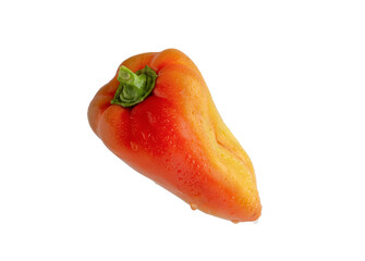 Sweet red bell pepper on a transparent background.