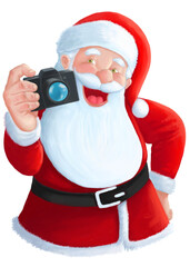 Fototapeta na wymiar Santa Claus with a camera