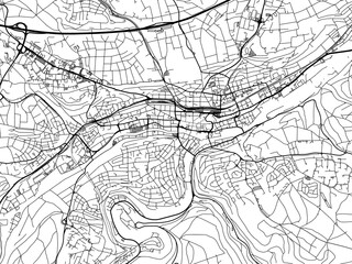 Vector road map of the city of  Pforzheim in Germany on a white background.