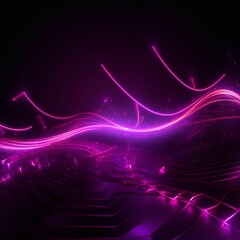 Fototapeta na wymiar Graphic neon lines imaginative background, wallpaper, purple, Generative IA