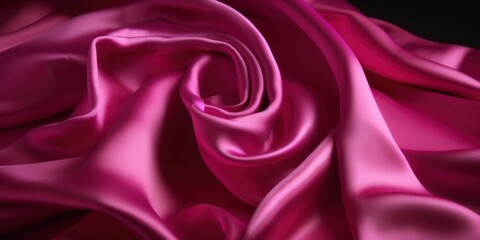Fototapeta premium Light pale burgundy silk satin. Pink Berry color. Luxury elegant background for design. Creases in fabric. Drapery. Shiny smooth silky surface. Wedding, romance. Wide banner. Panoramic