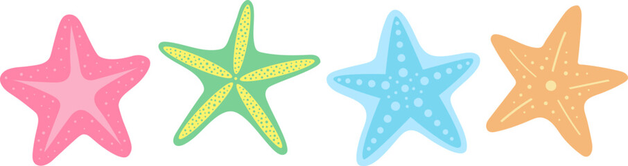Set starfish cartoon vector illustration