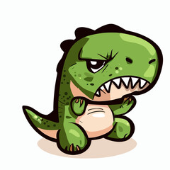 Angry little cute t-rex vector