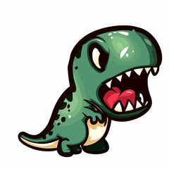Angry little cute t-rex vector